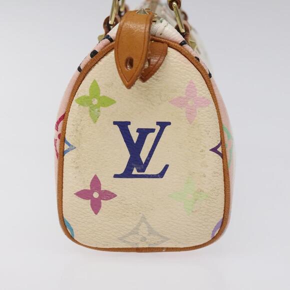 LOUIS VUITTON Monogram Multicolor Mini Speedy Hand Bag White M92645 - Picture 4 of 16